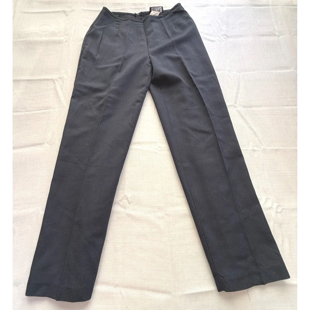 City Triangles Vintage 90s Blue Plaid High Waisted Straight Leg Pants‎ Size 9